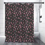 Pink Cherry Pattern Print Premium Shower Curtain