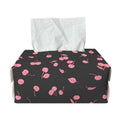 Pink Cherry Pattern Print Rectangle Tissue Box Cover