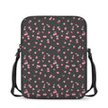 Pink Cherry Pattern Print Rectangular Crossbody Bag