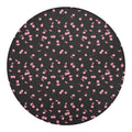 Pink Cherry Pattern Print Round Blanket