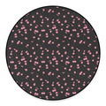 Pink Cherry Pattern Print Round Floor Mat