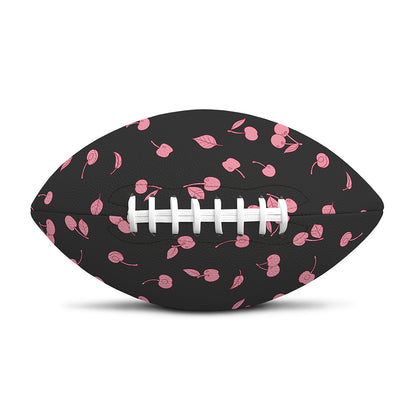 Pink Cherry Pattern Print Rugby Ball
