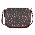 Pink Cherry Pattern Print Saddle Bag