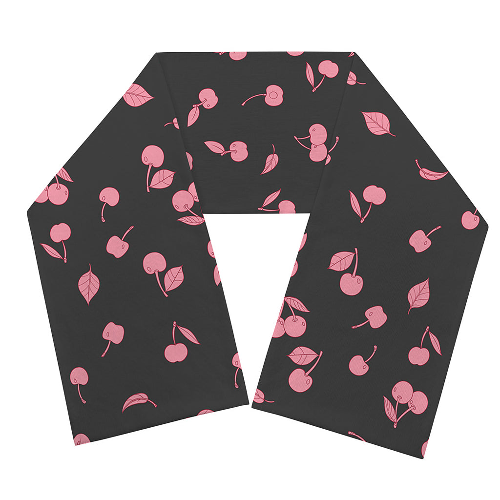 Pink Cherry Pattern Print Scarf