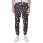 Pink Cherry Pattern Print Scuba Joggers