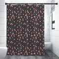 Pink Cherry Pattern Print Shower Curtain