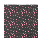 Pink Cherry Pattern Print Silk Bandana