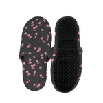 Pink Cherry Pattern Print Slippers