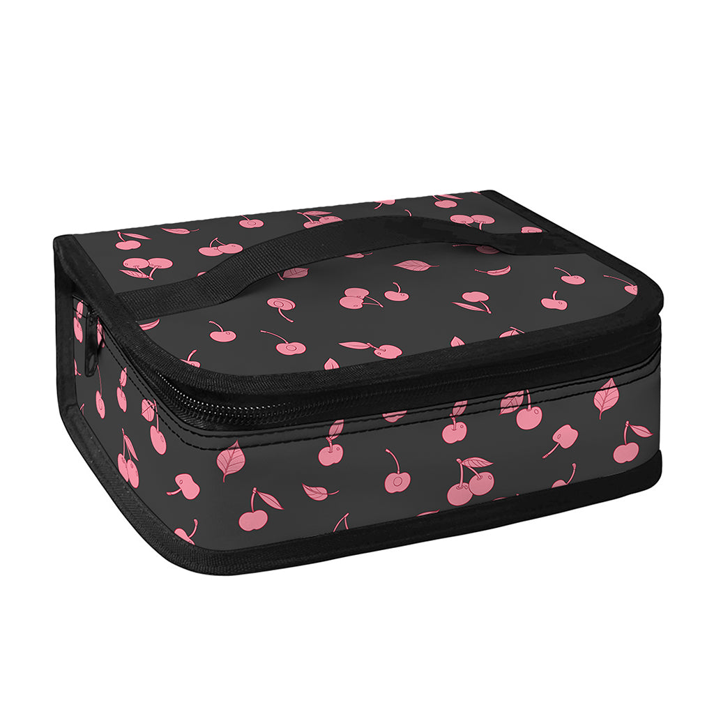 Pink Cherry Pattern Print Small Lunch Bag