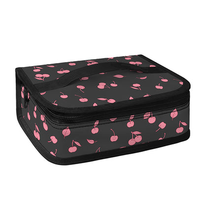 Pink Cherry Pattern Print Small Lunch Bag