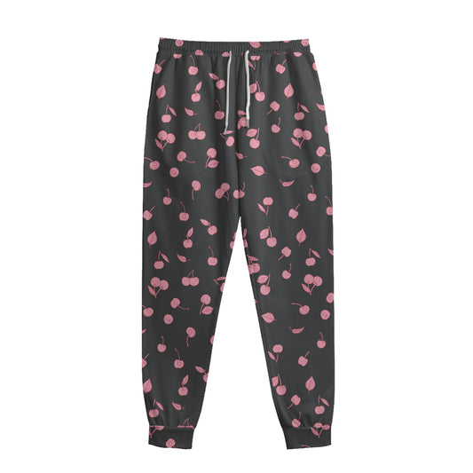 Pink Cherry Pattern Print Sweatpants
