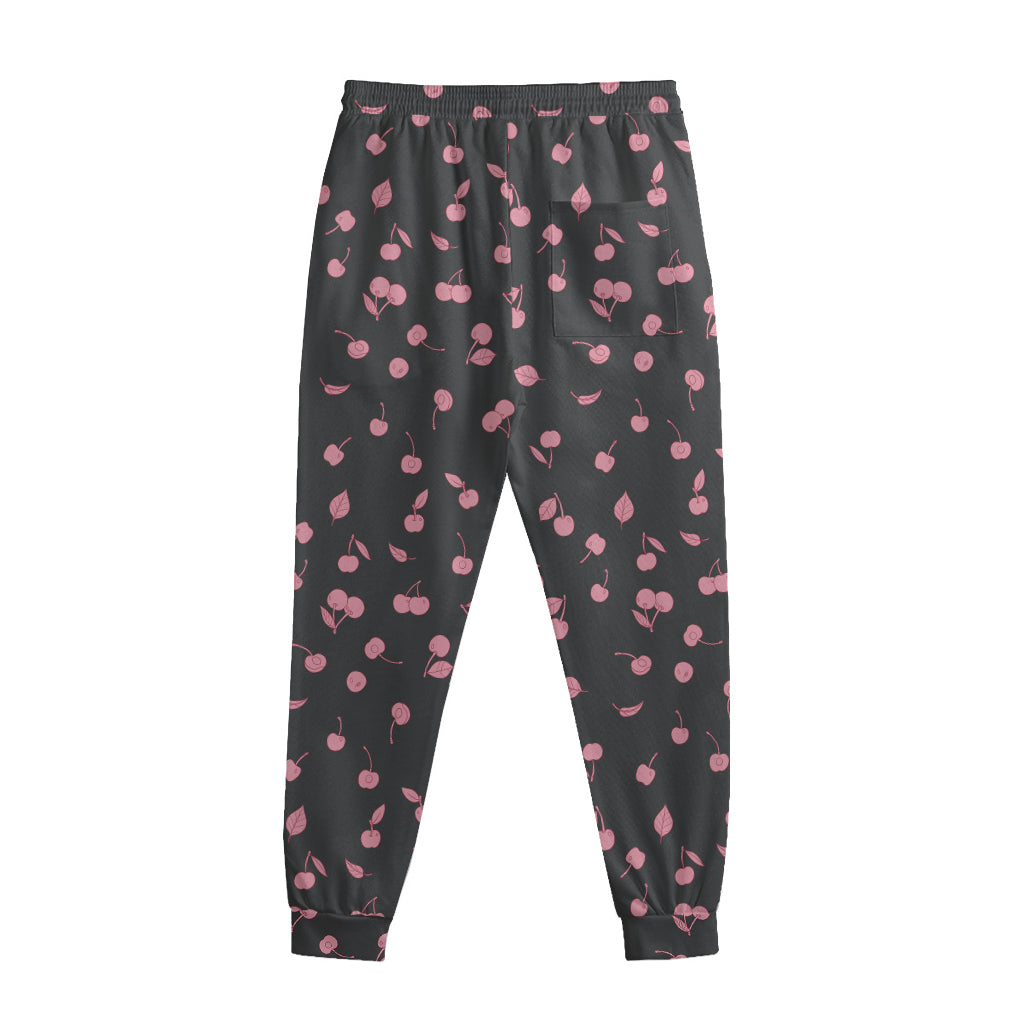 Pink Cherry Pattern Print Sweatpants
