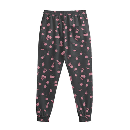Pink Cherry Pattern Print Sweatpants