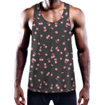 Pink Cherry Pattern Print Training Tank Top