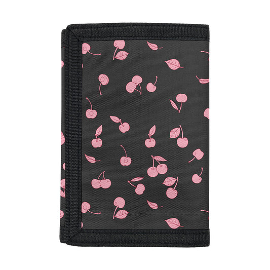 Pink Cherry Pattern Print Trifold Wallet
