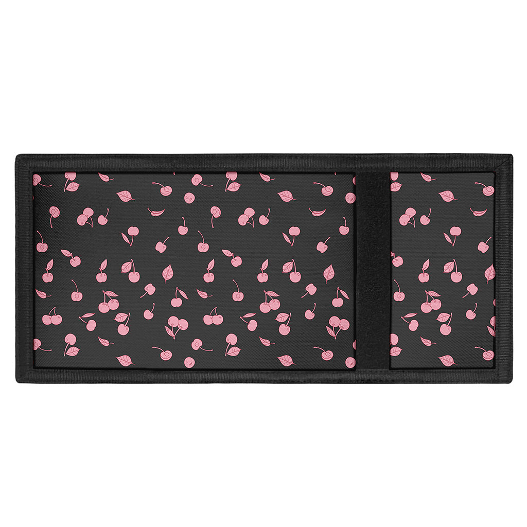 Pink Cherry Pattern Print Trifold Wallet