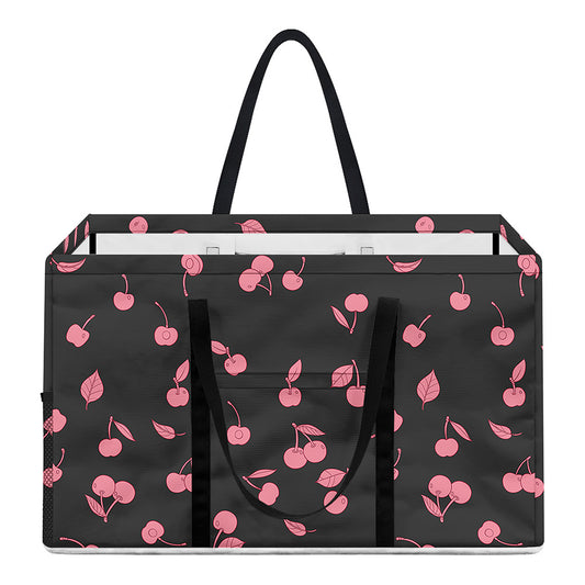 Pink Cherry Pattern Print Utility Tote Bag