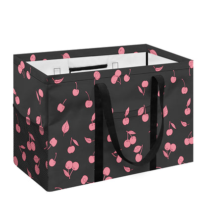 Pink Cherry Pattern Print Utility Tote Bag