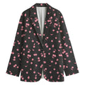 Pink Cherry Pattern Print Women's Blazer