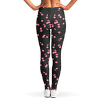 Pink Cherry Pattern Print Women's Leggings