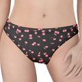 Pink Cherry Pattern Print Women's Thong
