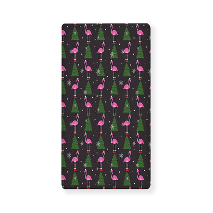 Pink Christmas Flamingo Pattern Print Baby Crib Sheet