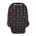 Pink Christmas Flamingo Pattern Print Baby Seat Cover