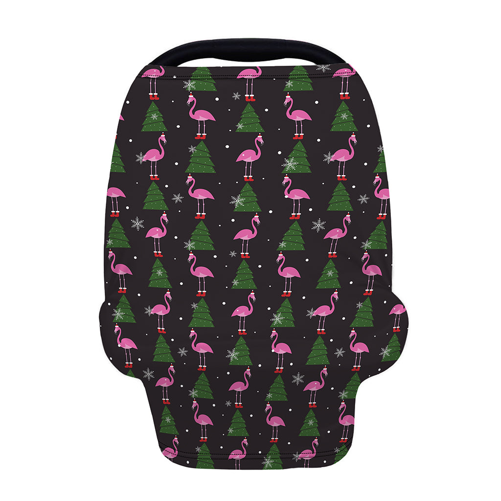 Pink Christmas Flamingo Pattern Print Baby Seat Cover