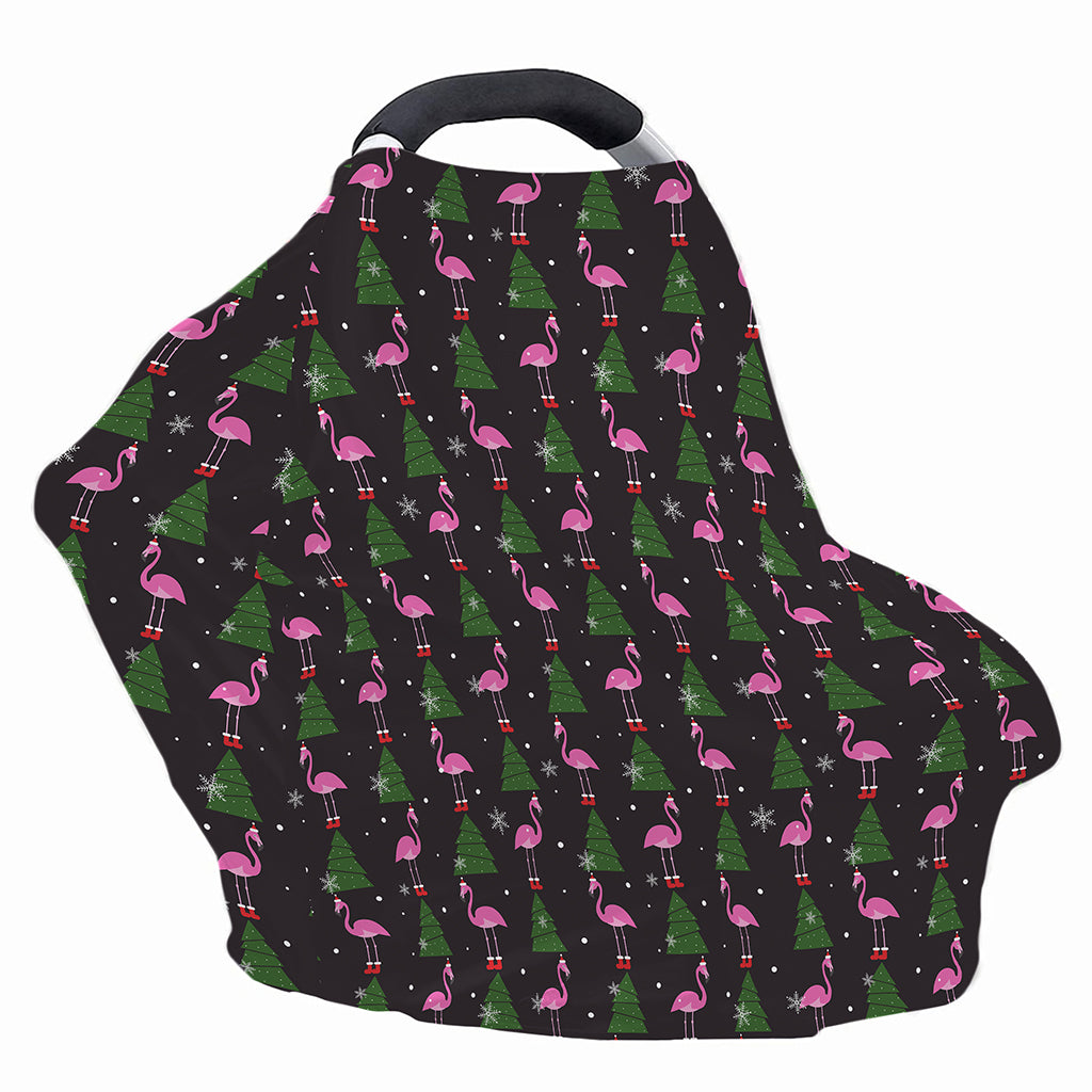 Pink Christmas Flamingo Pattern Print Baby Seat Cover