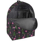 Pink Christmas Flamingo Pattern Print Backpack