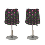 Pink Christmas Flamingo Pattern Print Bar Stool Covers