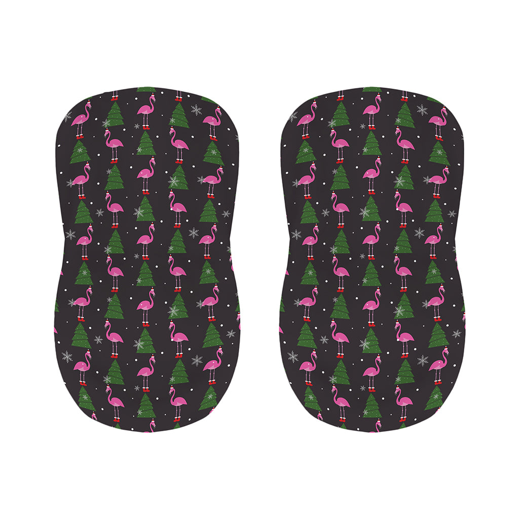 Pink Christmas Flamingo Pattern Print Bar Stool Covers