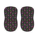 Pink Christmas Flamingo Pattern Print Bar Stool Covers