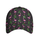 Pink Christmas Flamingo Pattern Print Baseball Cap