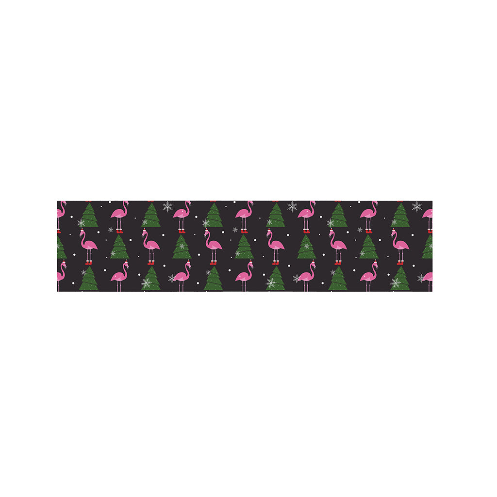 Pink Christmas Flamingo Pattern Print Bed Runner