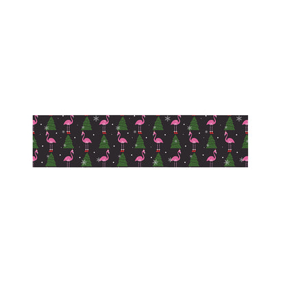 Pink Christmas Flamingo Pattern Print Bed Runner