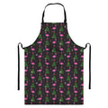 Pink Christmas Flamingo Pattern Print Bib Apron With Pocket