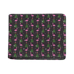 Pink Christmas Flamingo Pattern Print Bifold Wallet