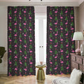 Pink Christmas Flamingo Pattern Print Dimout Pencil Pleat Curtains