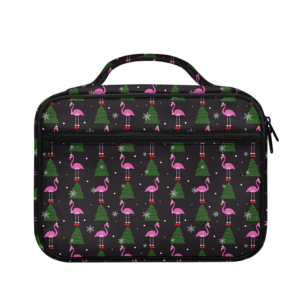 Pink Christmas Flamingo Pattern Print Briefcase Bible Bag