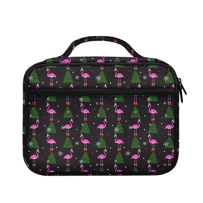 Pink Christmas Flamingo Pattern Print Briefcase Bible Bag