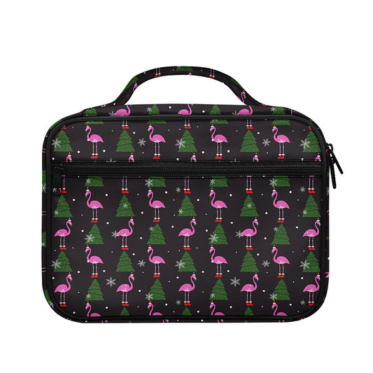 Pink Christmas Flamingo Pattern Print Briefcase Bible Bag
