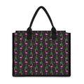 Pink Christmas Flamingo Pattern Print Canvas Tote Bag