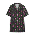 Pink Christmas Flamingo Pattern Print Cotton Hawaiian Shirt