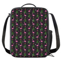 Pink Christmas Flamingo Pattern Print Crossbody Lunch Bag