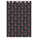 Pink Christmas Flamingo Pattern Print Curtain