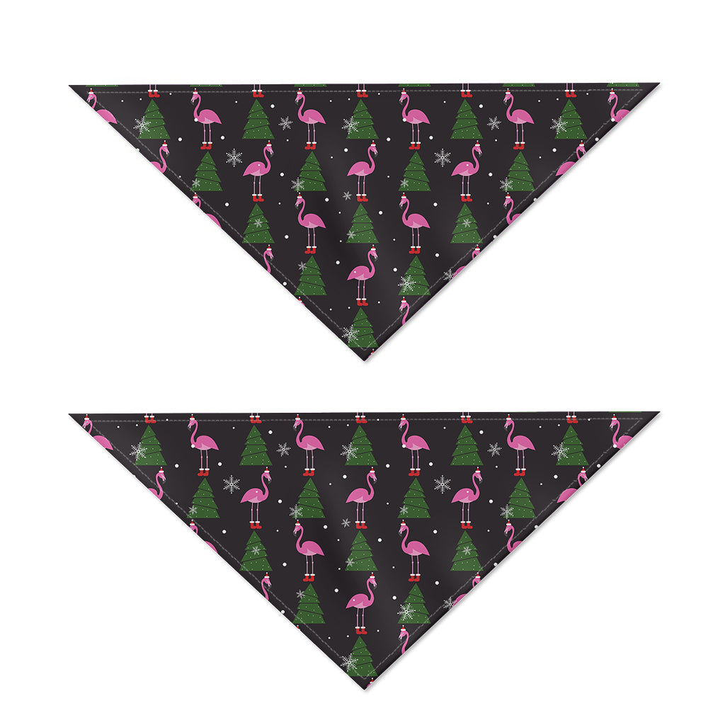 Pink Christmas Flamingo Pattern Print Dog Bandana
