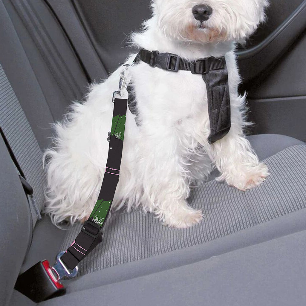 Pink Christmas Flamingo Pattern Print Dog Seat Belt