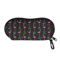 Pink Christmas Flamingo Pattern Print Glasses Case