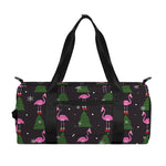 Pink Christmas Flamingo Pattern Print Gym Bag